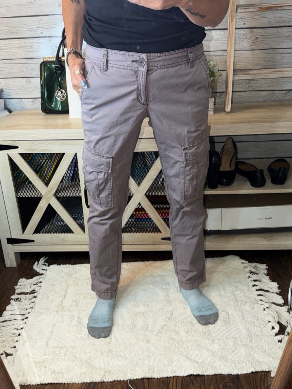 Loft light lavender gray cargo pants wi